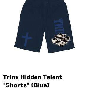 Blue Athletic Shorts with Elastic Waistband